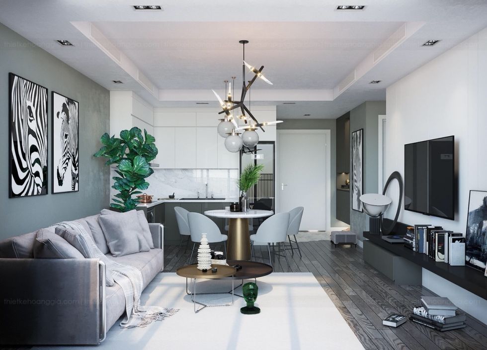 Cho thuê căn hộ 1 phòng ngủ DT 52m2 Sun Grand City Quảng An, tầng trung
